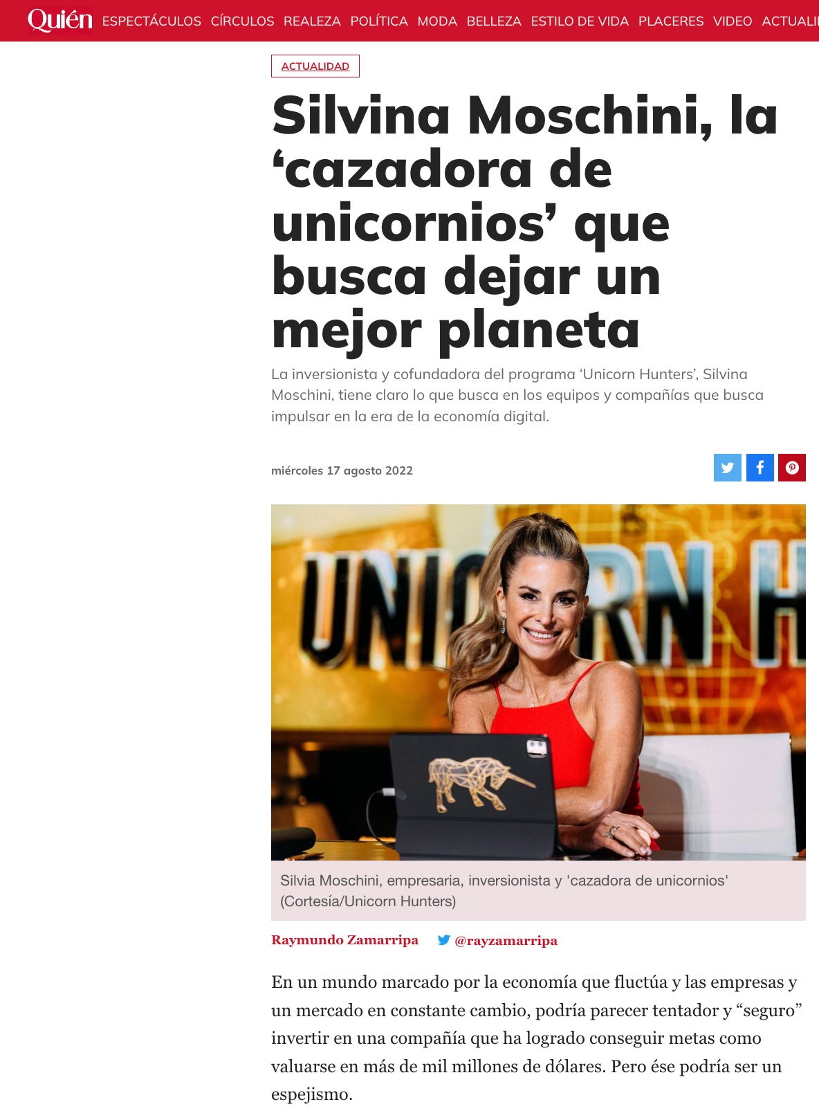 Quien magazine report